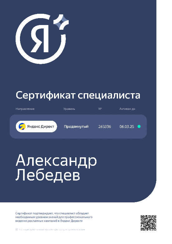 Александр Лебедев - Яндекс. Директ